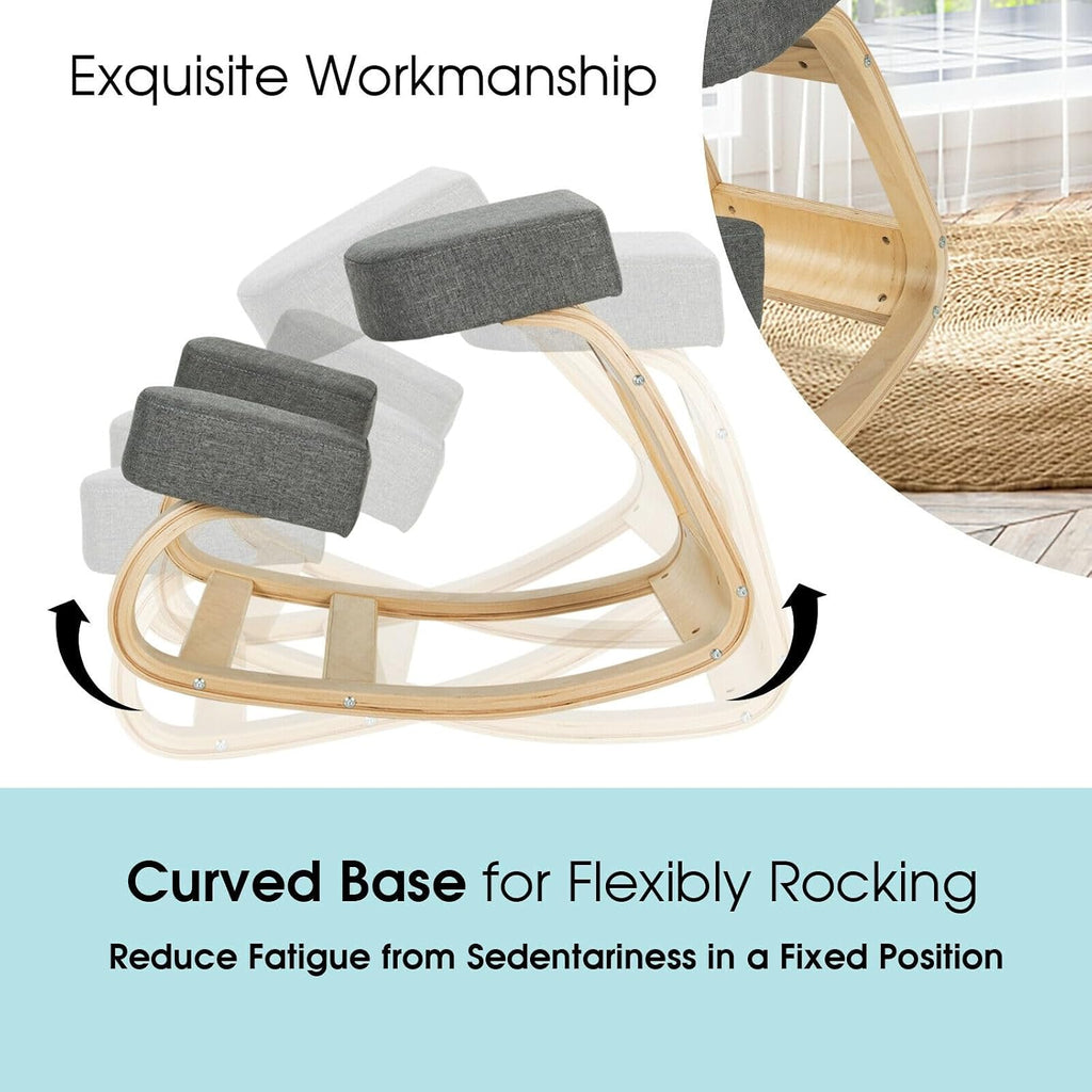 SlickBlue Rocking Kneeling Chair for Office and Home, Ergonomic Desk Stool for Posture Support