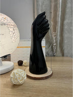 Black Hand Shaped Decorative Vase 9.25''H,Modern Ceramic Body Vase,Romehaha Art Small Flower Vase for Coffee Table Decor,Vases for Flowers,Shelf Living Room Home Farmhouse Table Decor