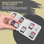 DLseego Game Card Case for Switch Lite/Switch/Switch OLED, Gold Kingdom Medallion Design Switch Game Cartridge Memory Card Portable Storage with 12 Game Card Slots and 12 Micro SD Card Slots-White
