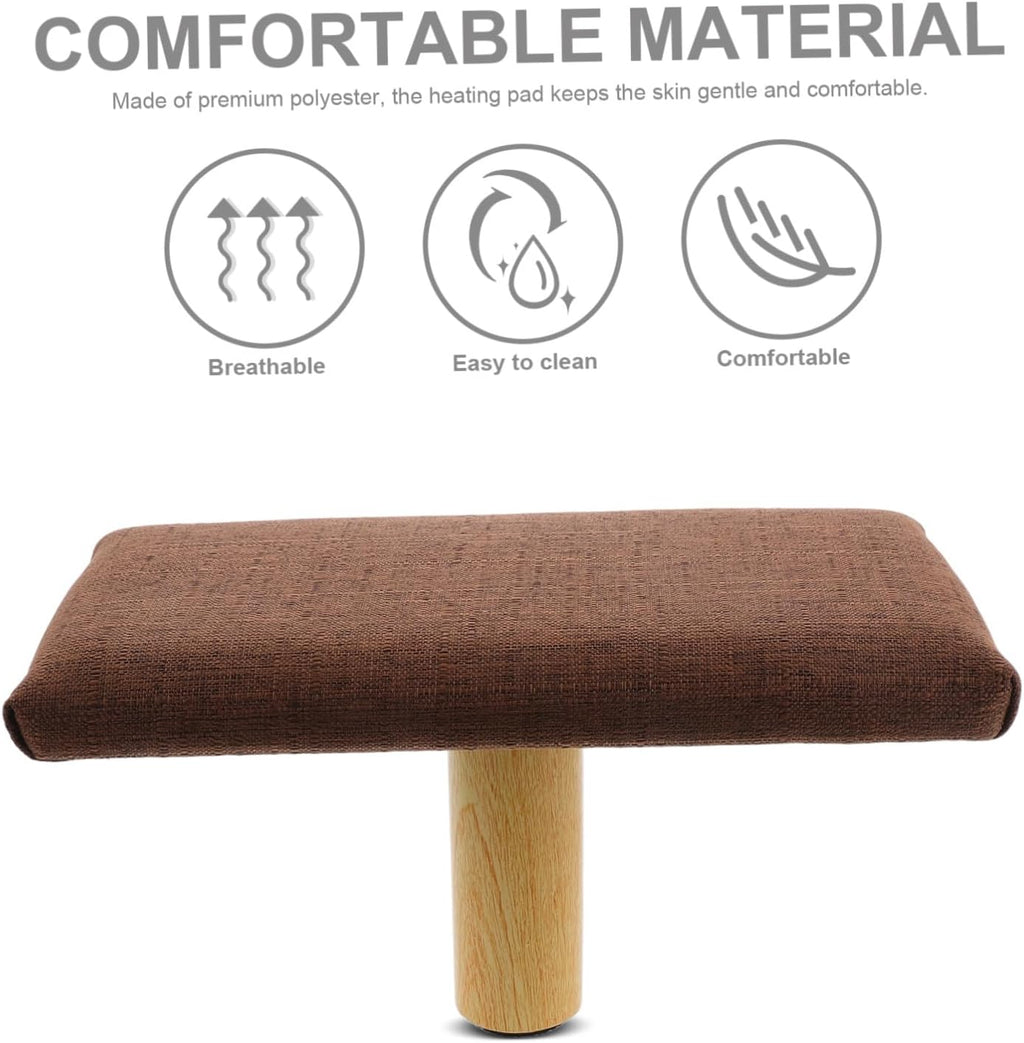 Hemoton Wooden Ergonomic Bench with Cotton Cushion for Comfortable Sitting Posture, Portable Stool for Home and Office Use, Stylish Coffee Color Posture Bench and Prayer