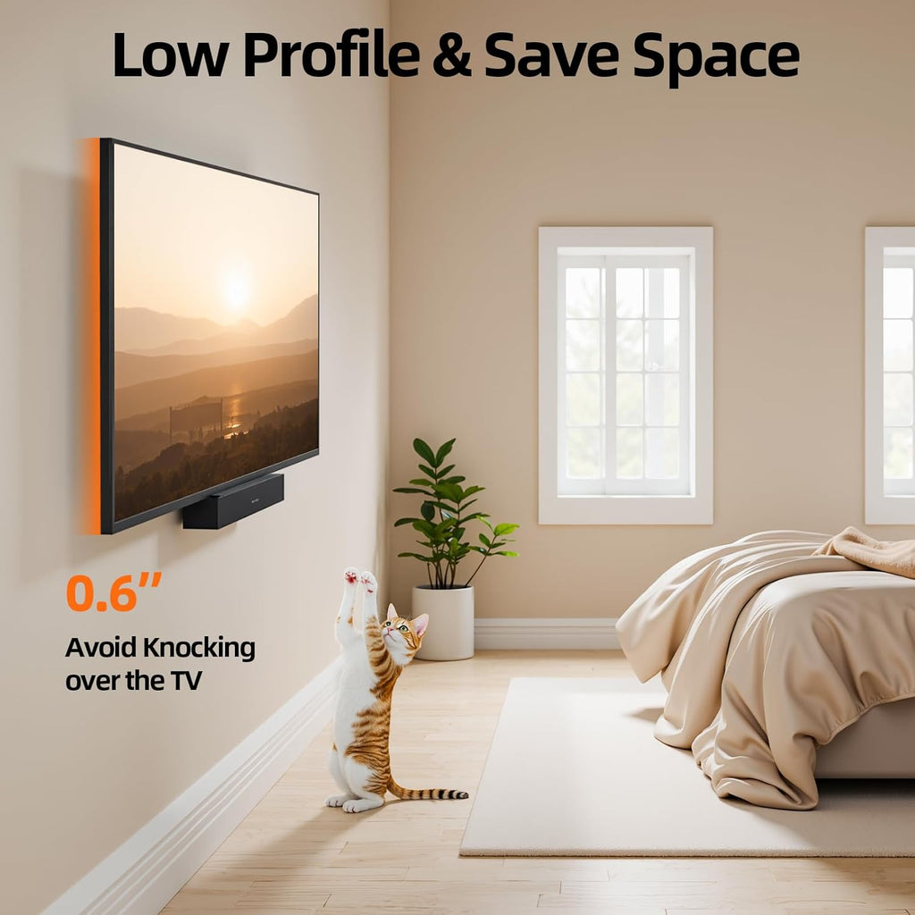 IWORBOARD 24 32 40 42 inch Fixed TV Monitor Wall Mount for 14-43 inch LED LCD Screen, Low Profile Small RV TV Mount, Easy Slim Flat Wall Bracket, Max VESA 200x200mm, 66lbs, Single Stud