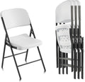 Elevon Folding Chairs Heavy Duty Plastic Chairs with 350-Pound Capacity for Home Office Camping Kitchen Dining Wedding Party Event Picnic, White, 4-Pack