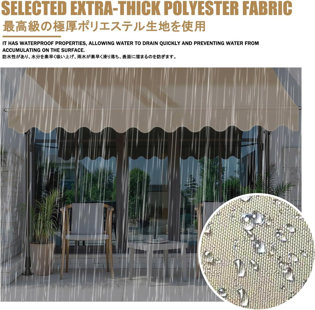 Retractable Patio nings - Adjustable Height No Drilling Installat Suitable for Any Window/Door - 400CM/157.5in Outdoor Sune Soluts