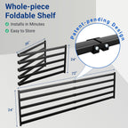 FLEXIMOUNTS 4-Pack 2x6ft Heavy Duty Garage Wall Shelving, 1200lbs Capacity, Garage Shelving Wall Mounted with 8 Hooks, Storage for Power Tools, Garden Supplies, Storage Bins, Lite Series