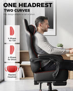 GTPLAYER Gaming Chair, 𝐁𝐢𝐠 𝐚𝐧𝐝 𝐓𝐚𝐥𝐥 Gaming Chair for Adults, 𝐖𝐢𝐝𝐞 𝐒𝐞𝐚𝐭 Computer Game Chairs with 𝐓𝐡𝐢𝐜𝐤 𝐏𝐨𝐜𝐤𝐞𝐭 𝐒𝐩𝐫𝐢𝐧𝐠 𝐂𝐮𝐬𝐡𝐢𝐨𝐧 & Footrest,Black & Red