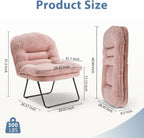 DUMOS Comfy Saucer Chair,Fabric Foldable Chairs for Bedroom, Living Room, Dorm & Gaming, Small Foldable Fashion Floor Chair with Back Support for Small Spaces Adults, Dark Pink