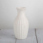 Set of 4 Small White Ceramic Vases Table Flower Vase Modern Decorative Vases for Pampas Grass, Small Vase for Home Living Room Dining Table Farmhouse Office Decor-4.9inch High