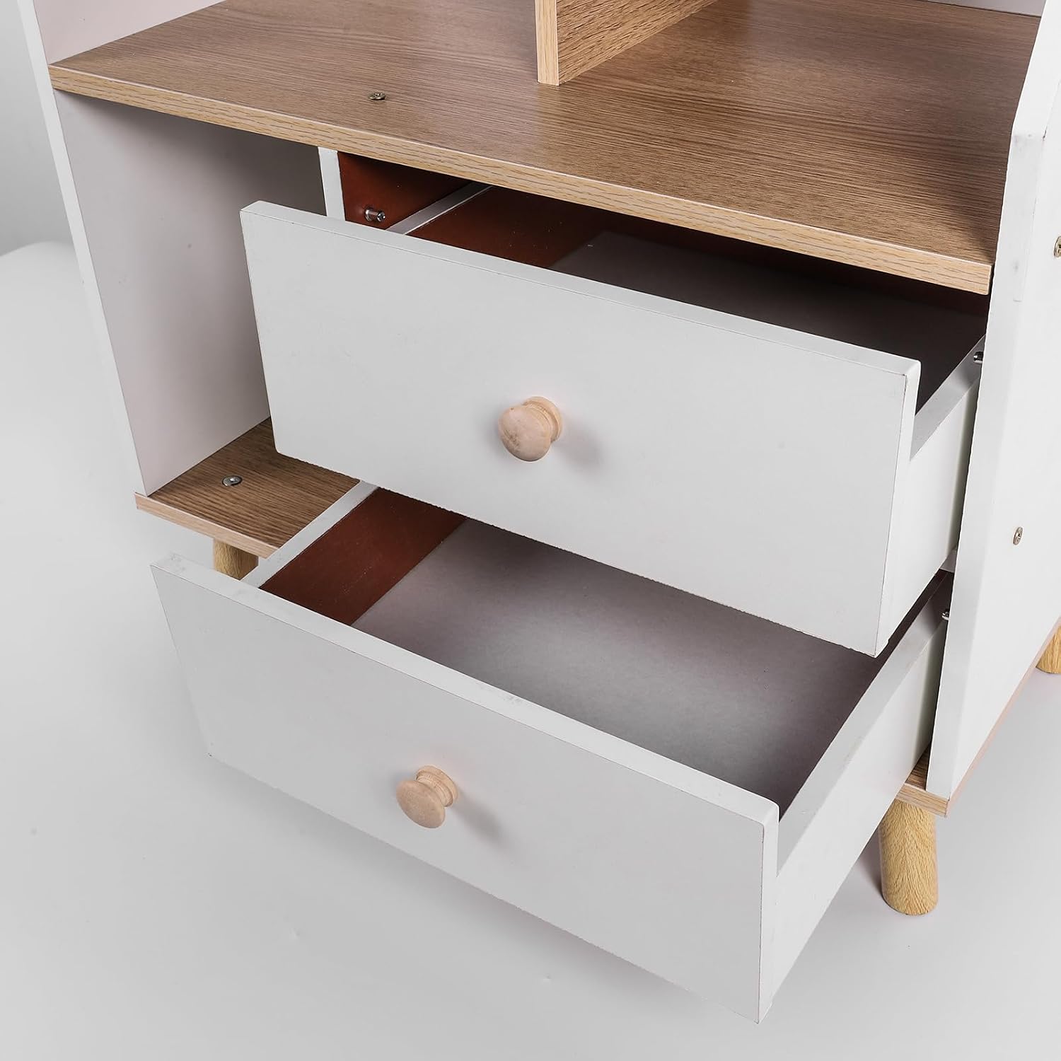 Nightstand with 2 Drawers, Modern Bedside Table Simple Bedside Storage Locker Nordic Bedside Storage Cabinet for Home Bedroom