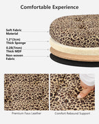 AmasSmile Footrest Ottoman Bench with Storage,34Inch Footstool, Coffee Table, Padded Seat, Storage Chest,Blanket Store with Flipping Lid for Livingroom and Bedroom (Leopard Print(Velvet))