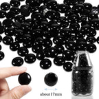 Sukh Flat Black Glass Marbles - Decorative Beads Glass Nuggets Gems Filler Vase,Scatter on Tables Stones Gas Fireplace Fish Tank Rocks for Various Craft Projects and Home Decor Items