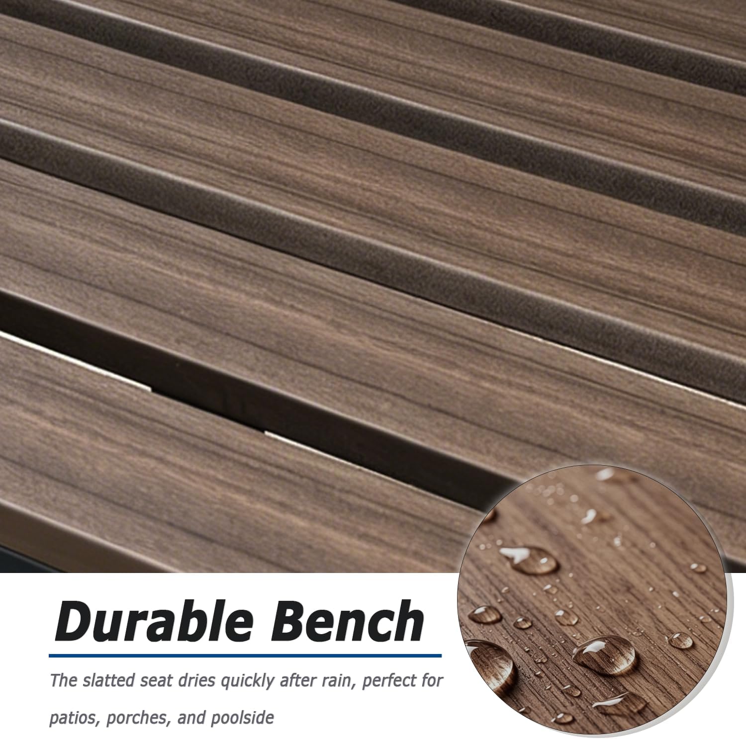 Walnut Outdoor Backless Bench for Garden, Set of 2, Outdoor Bench Weatherproof, Patio Benches for Outdoors, Benches Seat for Backyard, Porch, Plant Stand and Holder