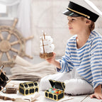 Cabilock 12 Pcs Treasure Chest for Kids Small Wedding Favor Boxes Favors Mini Pirate Chest Party Containers Themed Small Decor Vintage Candy present Boxes Bulk Pirate Candy Golden