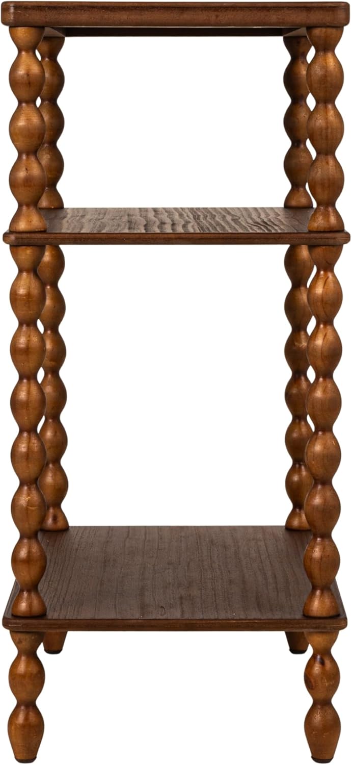 Creative Co-Op Bobbin Leg Rectangle Wood Accent Table, Walnut