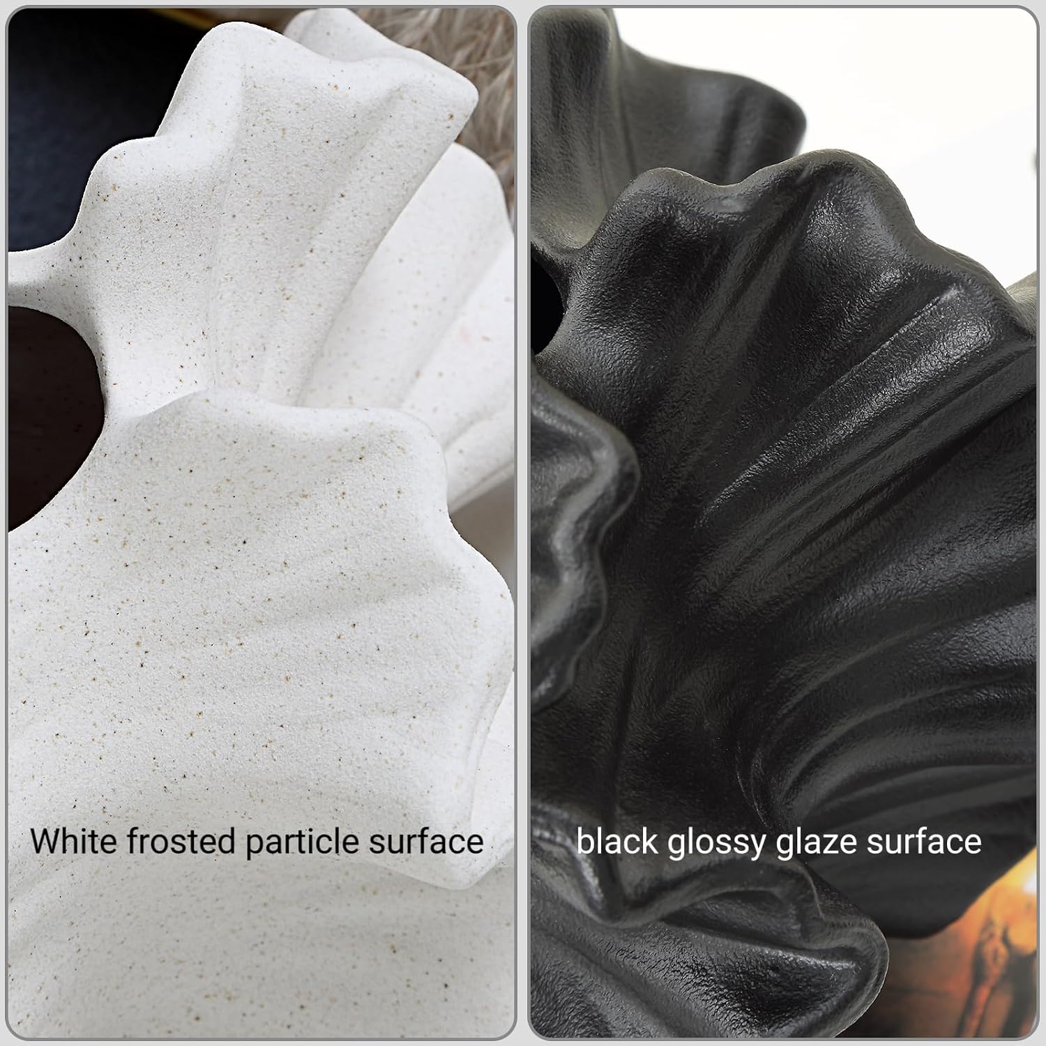 Off White Ceramic Coral Vase for Pampas Grass Decor Modern Decorative Dandelion Vase for Flower Home Office Living Room Table Centerpieces.