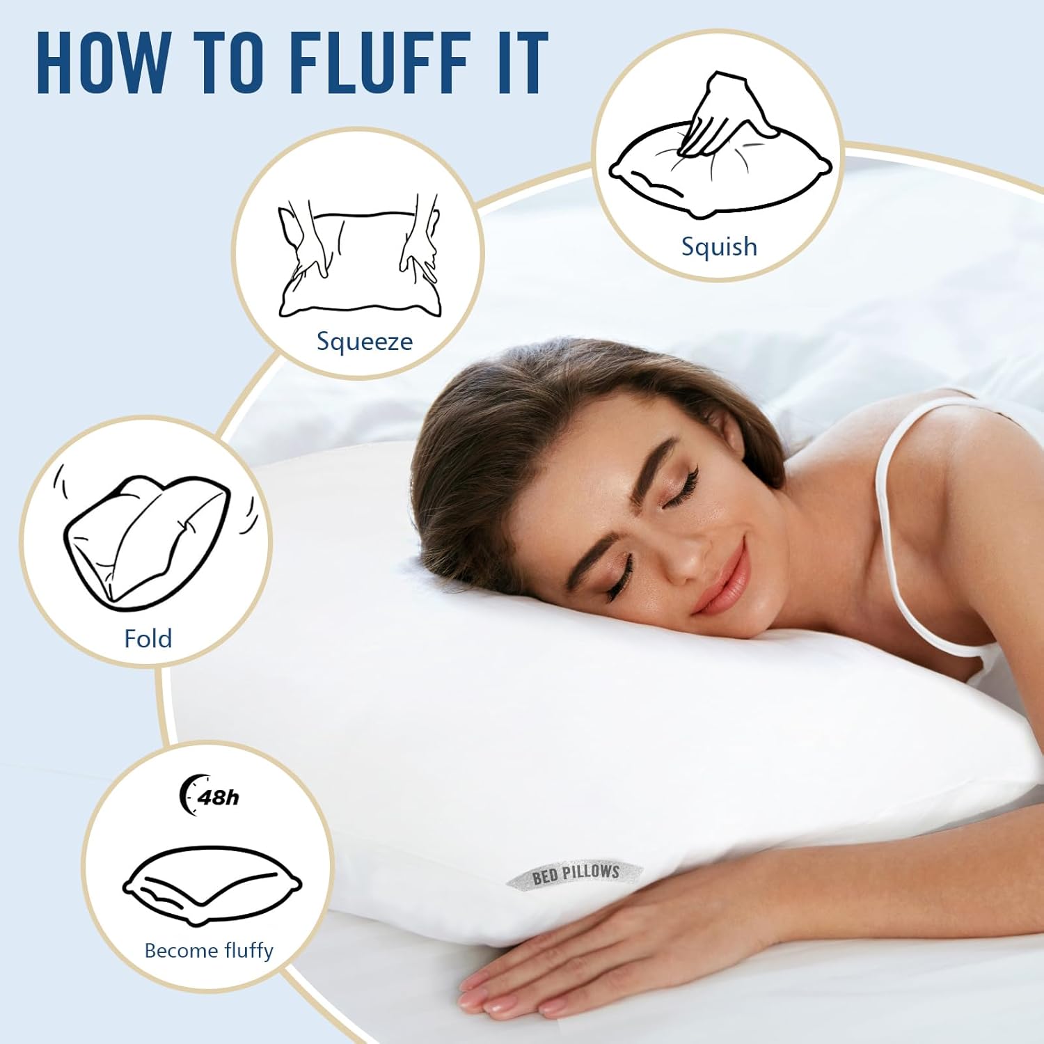 Piwaal Luxury Hotel Pillows for Sleeping 2 Pack,Bed Pillows Standard Size Set of 2,Down Alternative Filling,Pillows for Back,Stomach and Side Sleepers