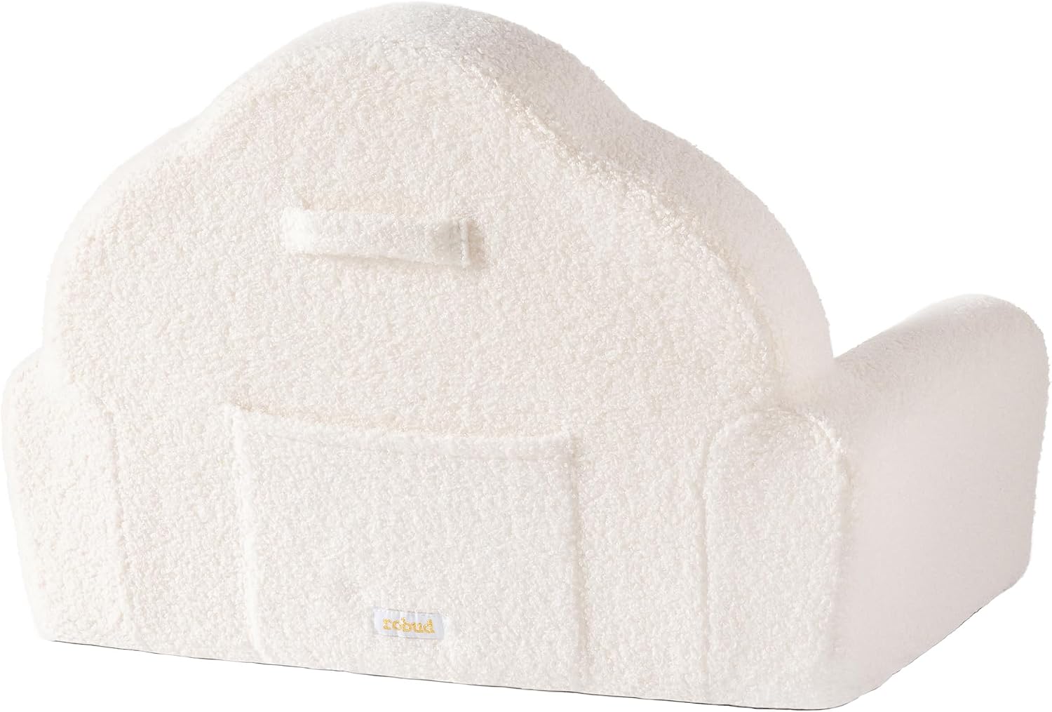 ROBUD Toddler Chair, Comfy Kids Sofa with Teddy Fleece, High Resilience Sponge, and Hidden Storage Pocket, Toddler Couch with Princess Style Design, Kids Couch for Boys and Girls, White