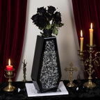 SHYFOY Black Flower Vase Crushed Diamond Glass Vase Large Mirrored Crystal Vases for Centerpieces Tall Floor Vases for Dried and Artificial Flowers Home Decor, Can’t Hold Water
