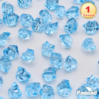 PMLAND Clear Fake Ice Rocks – 180 Pcs Large Light Blue Acrylic Gems Crushed Plastic Diamonds Vase Filler for Centerpieces, Theme Décor, Holidays, Parties, Aquarium & Table Scatter