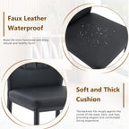 Modern Dining Chairs Set of 4，Black Dining Room Chairs Set, Comfy Kitchen Faux Leather Upholstered Chairs with Mental Legs， Easy Assembly