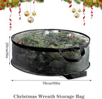 2 Pack 30X8 Inch Wreath Storage Bag, Christmas Wreath Clear Storage Container with Dual Zippered and Reinforced Handle for Xmas Holiday Seasonal Wreath Garland
