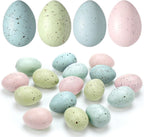 SiliFine 16 Pcs Easter Speckled Eggs 2.4 Inch Plastic Speckled Eggs Bowl, Vase Filler for DIY Spring Displays and Easter Decorations (Pink,Blue,Yellow,Light Blue)