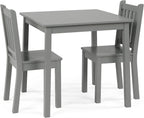 Humble Crew Kids Table and Chair Set, Toddler Activity Table with 2 Chairs for Play, Crafts, Snacks & Learning, Wooden Kids Furniture for Playroom & Bedroom, Grey