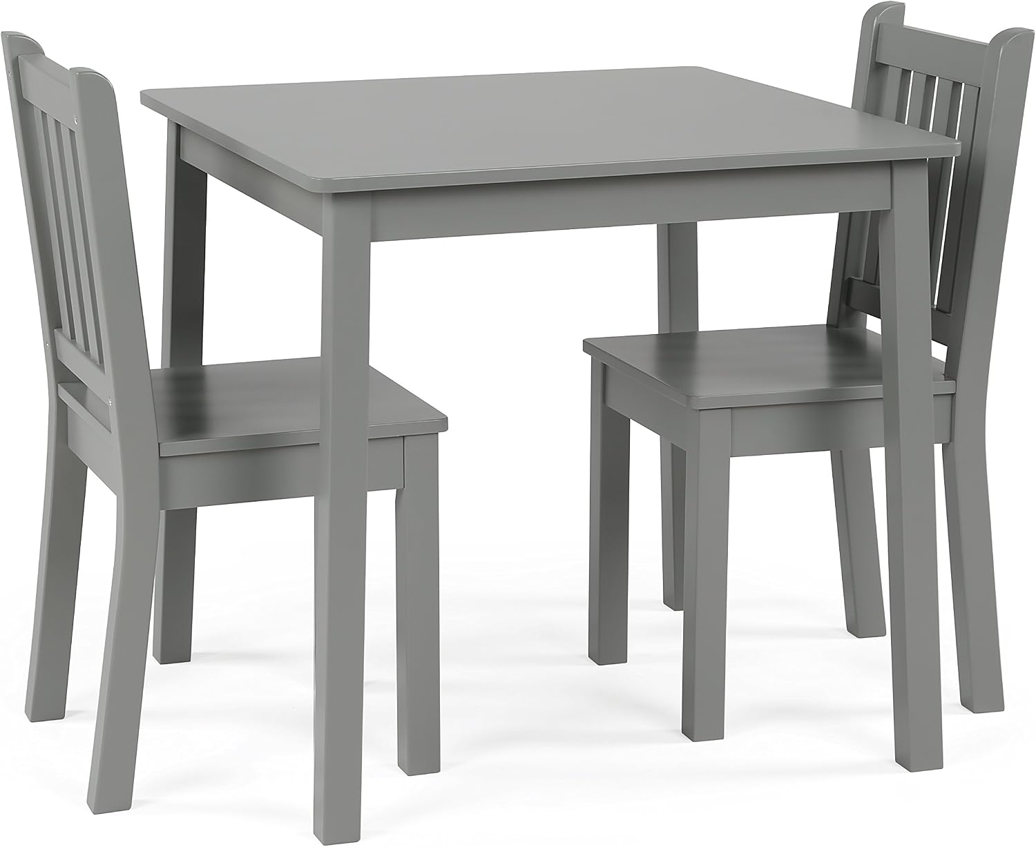 Humble Crew Kids Table and Chair Set, Toddler Activity Table with 2 Chairs for Play, Crafts, Snacks & Learning, Wooden Kids Furniture for Playroom & Bedroom, Grey