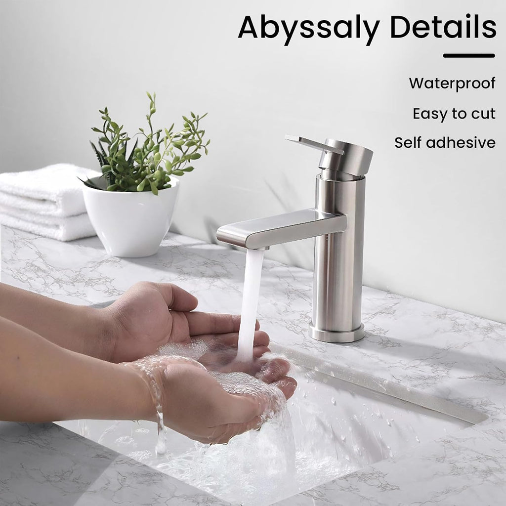 Abyssaly Marble Contact Paper for Countertops, White Gray Faux Marble Wallpaper Peel and Stick, Self Adhesive Removable Waterproof Wall Paper for Kitchen Backsplash 23.6" x 393.7"