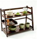 Bamboo 3-Tier Matcha Station, Coffee Organizer & Mug Display for Countertop | brown, solid bamboo structure, 3-tier storage, smooth easy-wipe surface, simple assembly, for kitchen coffee office