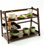 Bamboo 3-Tier Matcha Station, Coffee Organizer & Mug Display for Countertop | brown, solid bamboo structure, 3-tier storage, smooth easy-wipe surface, simple assembly, for kitchen coffee office