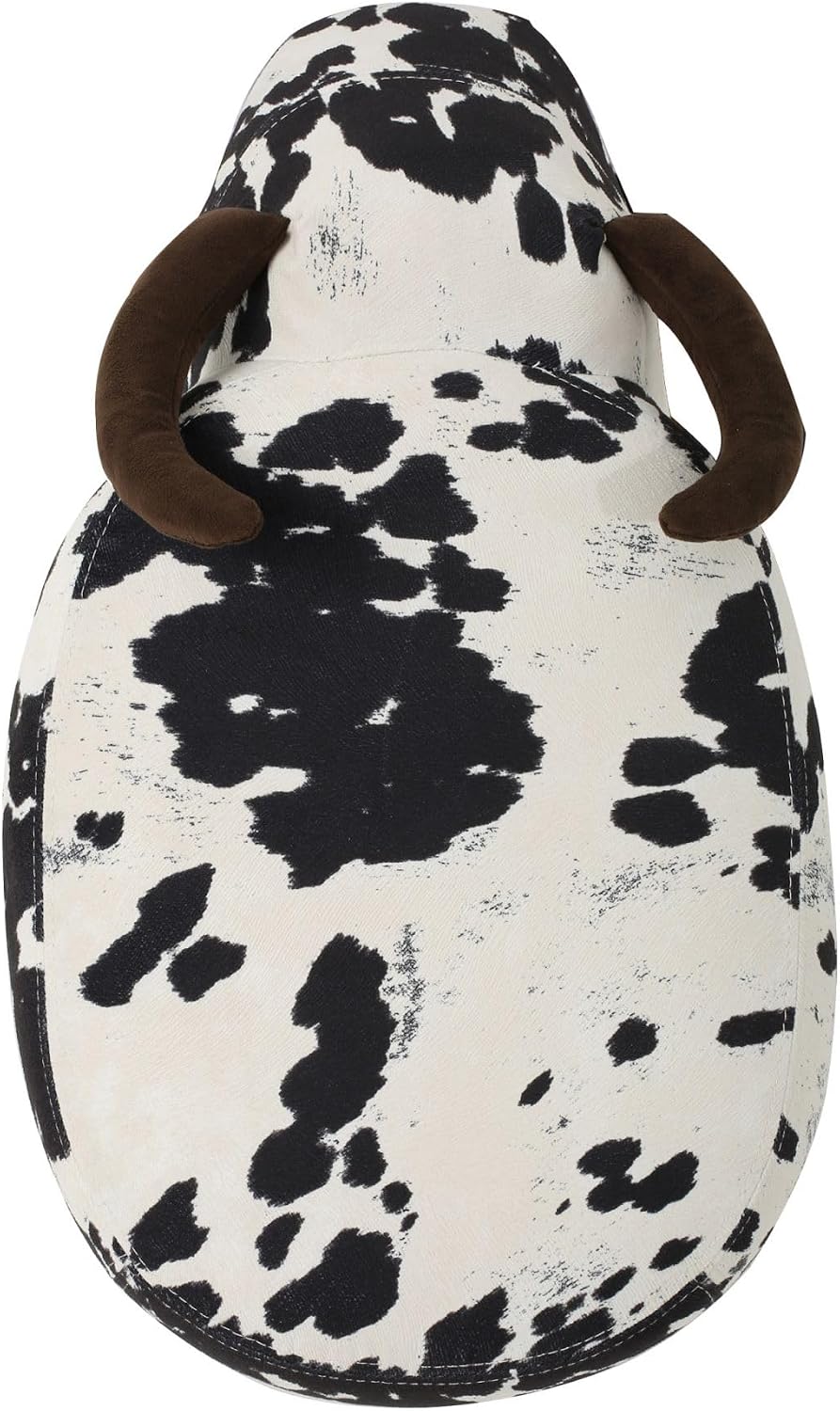 Christopher Knight Home Isana Cow-Shaped Ottoman, Cute Wood Foot Stool Shoes Changing Seat with Cushioned for Living Room, Bedroom, Playroom Porch Furniture, Black and White Velvet