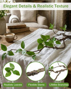 Vase with Greenery, 1 pcs Artificial Greenery Stems in White Vase, 20" Fake Plants for Decoration, Bathroom Office Farmhouse Kitchen Counter Coffee Table Centerpieces Plants Artificial-White
