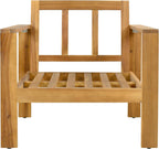 Merax 2 Piece Outdoor Patio Single Acacia Wood Chair with Water-Repellent Cushion, Transitional Lounge Armchair for Garden, Deck & Poolside