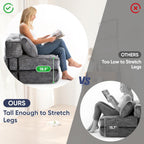 Folding Sofa Bed, Convertible Single Sleeper Chair with Back Support & Pillow, Multifunctional Fold Out Chair Bed for Small Space Living Room Bedroom Guest Office (Grey)