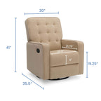 Delta Children Gavin Recliner Glider Swivel Chair Featuring LiveSmart Fabric by Culp - Stain-Resistant, Repels Moisture, Kid & Pet-Friendly Fabric, Sisal