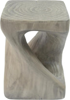 Merax Twist Shape MGO Accent Side Table, Unique Modern End Table with Wide Pedestal & Tabletop, Small Drink Tables for Living Room, Bedroom Night Stand Bedside Table, No Assembly Required, Grey