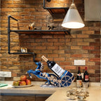 Horse Sculpture Resin Wine Bottle Holder - Tabletop Kitchen Decor, Decorative Storage Organizer for Home Bar Cellar, Unique Gift for Men Women Housewarming, Holds 1 Standard Bottle (C)