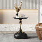 Modern Side Table with Weighted Base, Scratch-Resistant & Nano-Coated Finish - Versatile Accent Table for Living Room, Bedroom, Balcony (Cream)