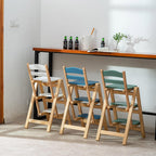 Solid Wood Folding Bar Stool Height Foldable Stool Tall Stool 3 Step Multifunction Indoor Ladder Stool Portable Foldable Stool Step Stool For Household Kitchen Bathroom Storage Shelf(Wood color)