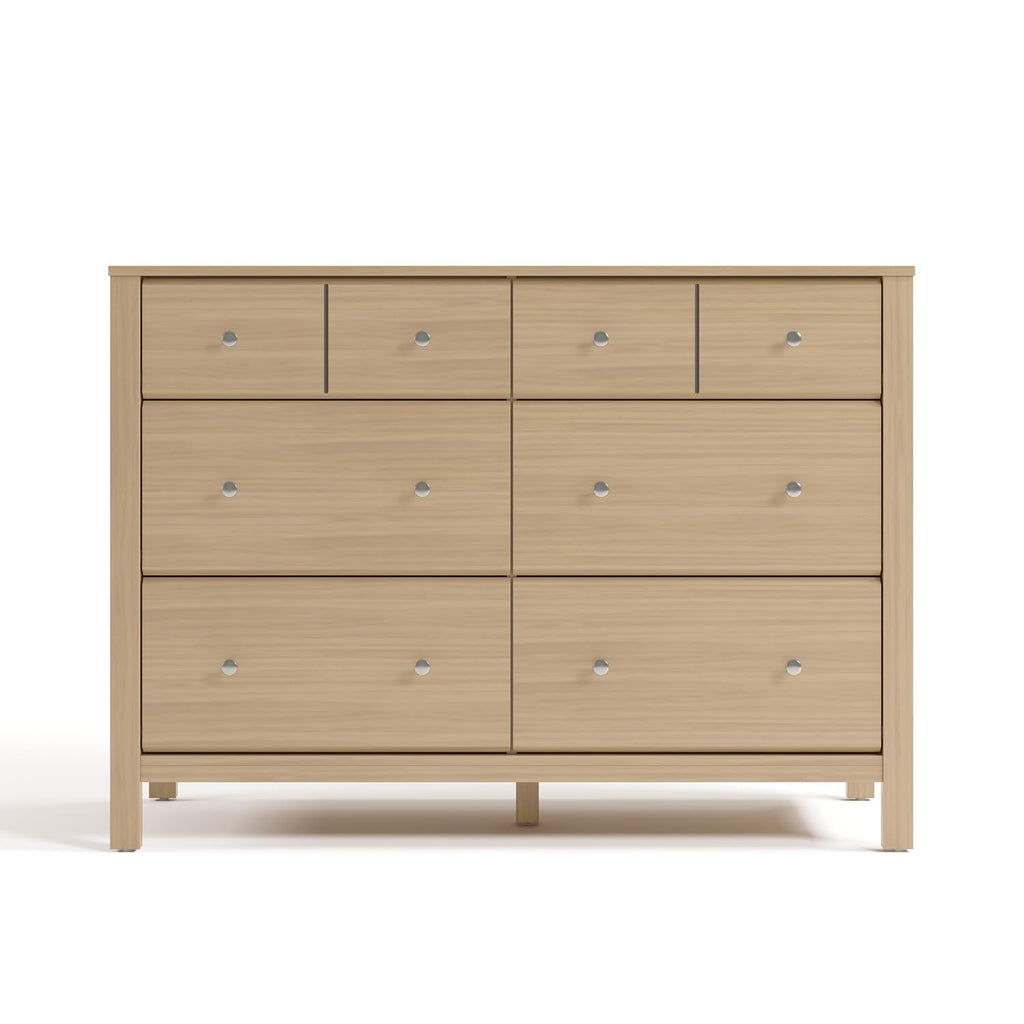 Storkcraft Horizon 6 Drawer Dresser, Driftwood | GREENGUARD Gold Certified, Wood Dresser for Nursery & Kids Bedroom, Nursery Storage with Interlocking Drawer System