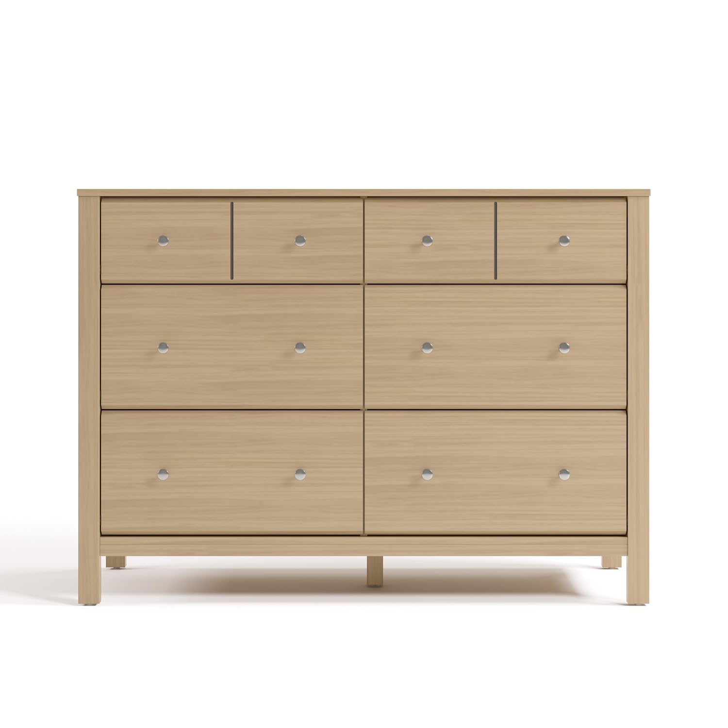 Storkcraft Horizon 6 Drawer Dresser, Driftwood | GREENGUARD Gold Certified, Wood Dresser for Nursery & Kids Bedroom, Nursery Storage with Interlocking Drawer System