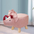 Animal Footstool, Footrest Ottoman, Cartoon, Portable, Adorable Room Decor, Wood Sofa Tea Stool for Guest Room, Bedroom, Playroom, Indoor Outdoor, Pink Dragons