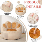 Achicsofar Bean Bag Chair for Adults Teens, Giant Faux Fur Beanbag Chairs | Cat's Paw Shape, Memory Foam Filled, Beige, Accent Floor Sofa, for Reading, Gaming, Relaxing, in Living Room, Bedroom, Dorm