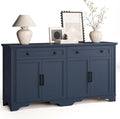 ONBRILL 63" Sideboard Buffet Cabinet, Kitchen Buffet Storage Cabinet, Large Credenza with Drawers & Doors, Wood Coffee Bar Console Wine Bar for Living Room Hallway Blue