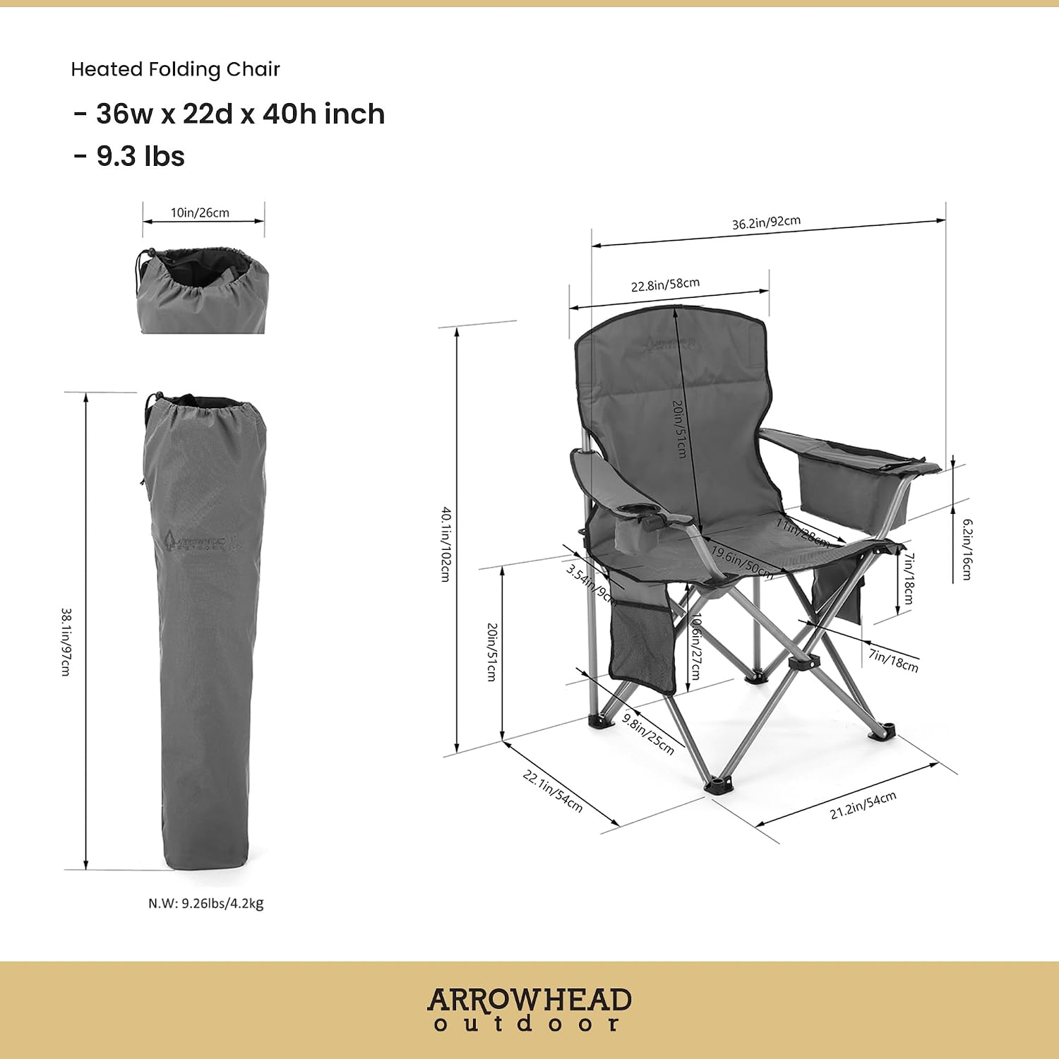 Folding Hammock Chair, Heavy Duty Camping Seat | Removable Footrest, Padded Comfort, and 300lb Capacity, Beach, Tailgating, Fishing, Patio, Hunting, Backyard, Picnic, Lawn