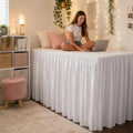 36'' Twin XL Dorm Bed Skirt, 3-Sided | Dust Ruffle With Platform Design, Long Drop, Wrinkle Resistant and Machine Washable, Hides Underbed Storage