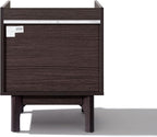 LuxenHome Modern 2 Drawers Nightstand with Faux Marble Top, 23'' Wood Accent Side Tables with Storage, Tray-Edge Design Bedside Table for Bedroom Living Room Sofa Office, End Table for Small Spaces