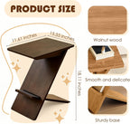YUNMUARY-C Shaped Couch End Table,Skinny Entryway Table,Modern Wooden Nightstand,11.61 Inches Wide Walnut Slim Side Table for Bedroom,Living Room and Corners,Easy Assembly.