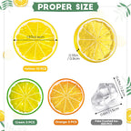 300 Pieces Clear Fake Crushed Ice Cubes Rocks and 20 Pieces Simulation Lemon Slices, Artificial Fruits and Acrylic Diamonds Clear Ice for Vase Fillers Table Centerpiece Decor Wedding (1.6 x 0.3 Inch)