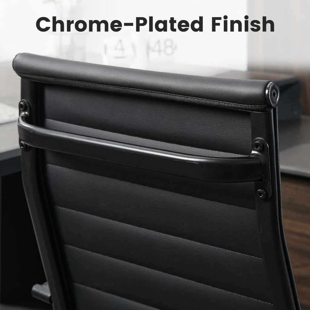 Office Desk Chair Leather, Conference Room Chairs with Wheels, Modern Executive Computer Guest Chairs with Arms.